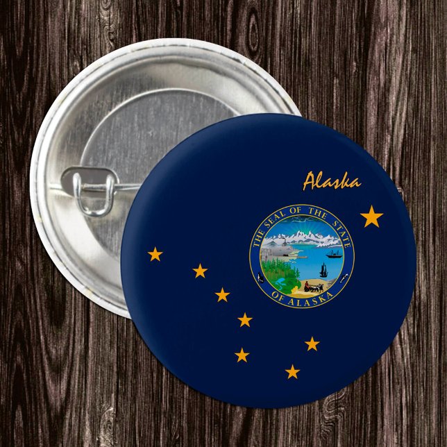 Alaska button, patriotic Alaskan Flag fashion 3 Cm Round Badge (Creator Uploaded)