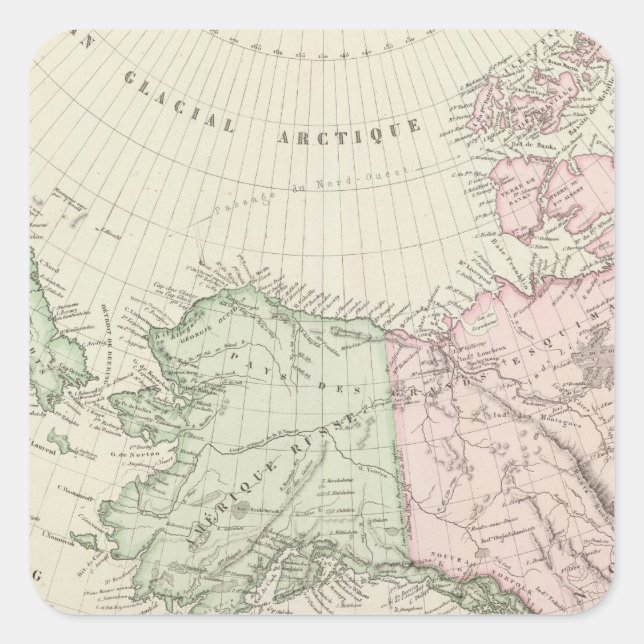 Alaska, Canada, Russia Square Sticker (Front)