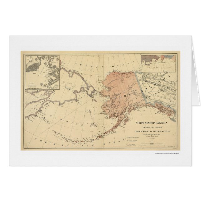 Alaska Ceded By Russia Map 1867 (Front Horizontal)