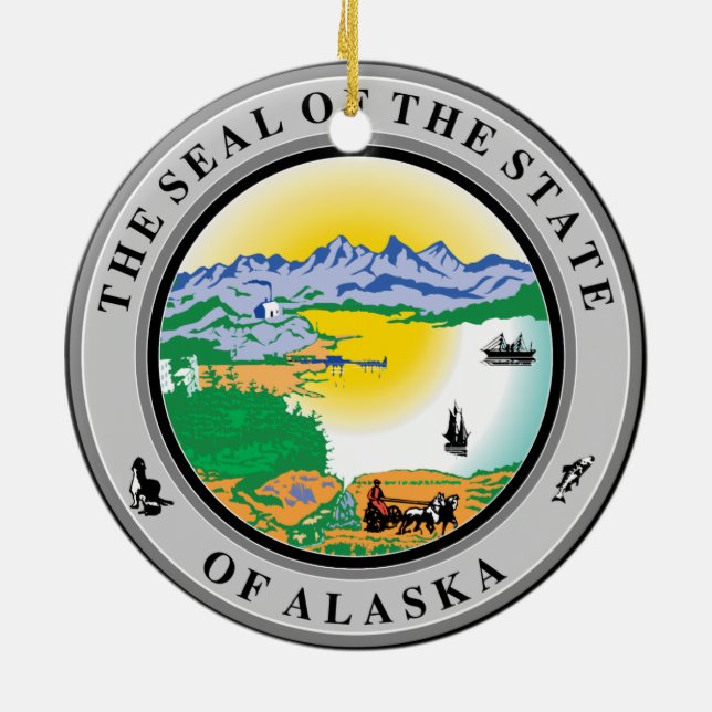 Alaska* Ceramic Christmas Ornament (Back)