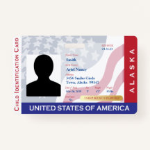 ALASKA - Child ID Card ID Badge