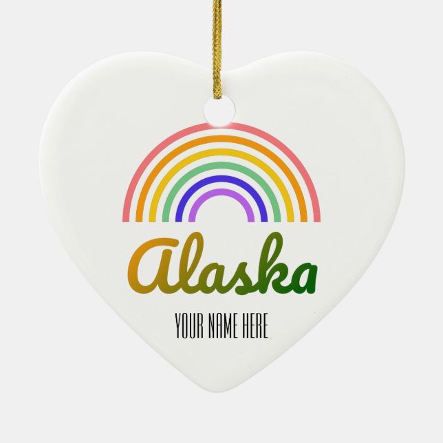 Alaska - Christmas - Personalised Ceramic Tree Decoration (Back)
