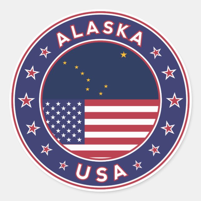 Alaska Classic Round Sticker (Front)