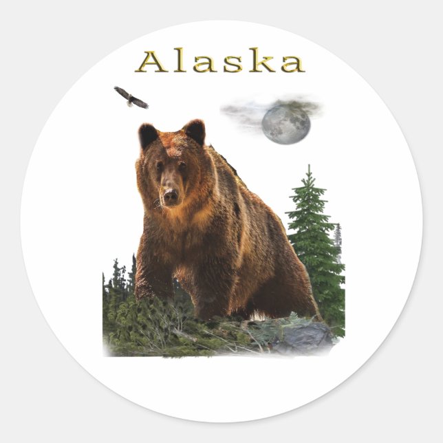 Alaska Classic Round Sticker (Front)