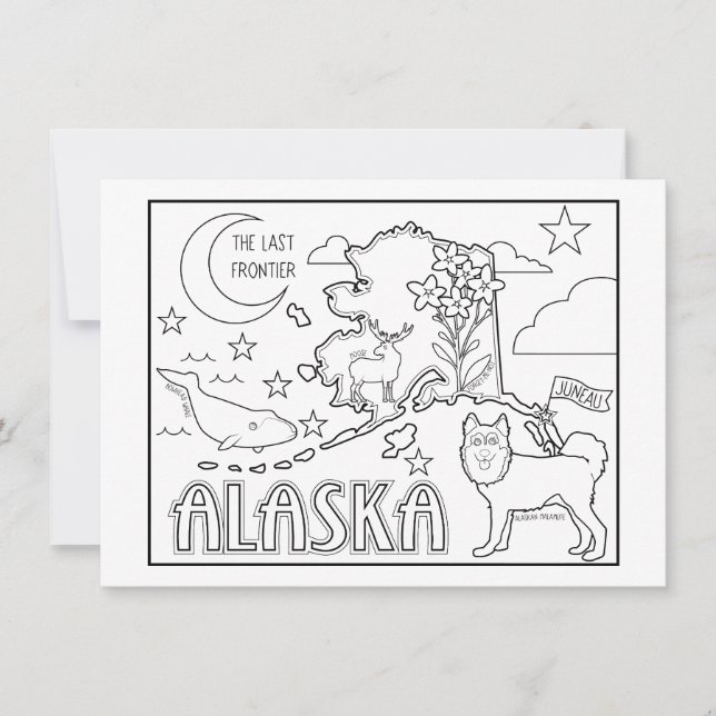 alaska colour me collage invitation (Front)