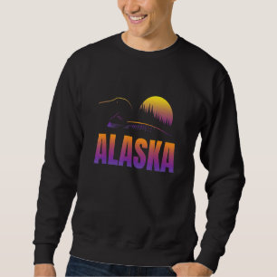 Alaska Colourful Alaskan Sunset with Loon and Fore Sweatshirt