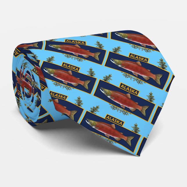 Alaska Combat Fisherman Badge Tie (Rolled)