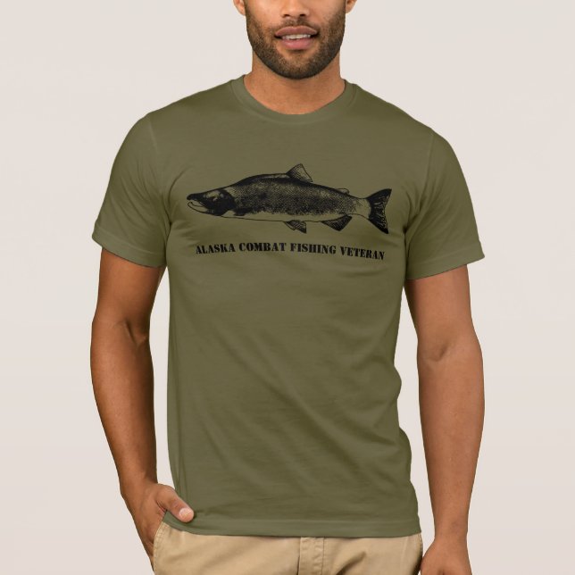 Alaska Combat Fishing Veteran T-Shirt (Front)