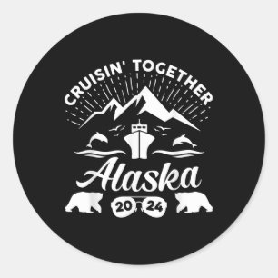 Alaska Cruise 2024 Family Summer Vacation Travel M Classic Round Sticker