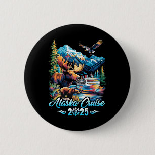 Alaska Cruise 2025 Matching Family Friends Group A 6 Cm Round Badge