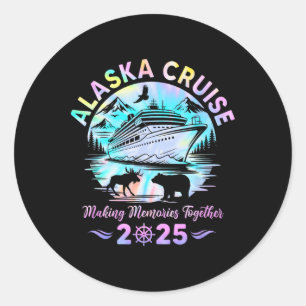 Alaska Cruise 2025 Matching Family Friends Group A Classic Round Sticker