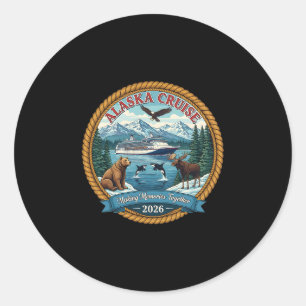 Alaska Cruise 2026 Matching Friends And Family Gro Classic Round Sticker