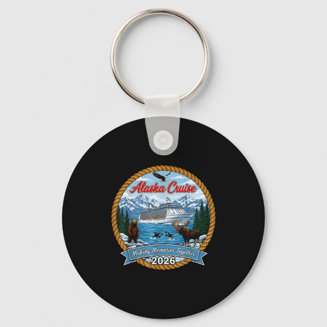 Alaska Cruise 2026 Matching Friends And Family Gro Key Ring (Front)