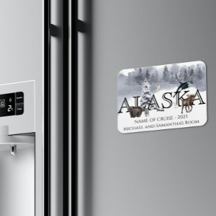 Alaska Cruise Cruising Custom Bear Moose Door Magnet