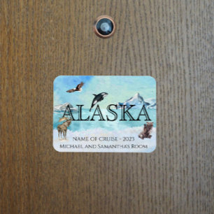 Alaska Cruise Cruising Custom Bear Moose Snow Magnet