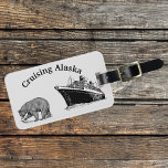Alaska Cruise Cruising Ship Bear Luggage Tag<br><div class="desc">This design was created though digital art. It may be personalised by choosing the customise further option. Contact me at colorflowcreations@gmail.com if you with to have this design on another product. Purchase my original abstract acrylic painting for sale at www.etsy.com/shop/colorflowart. See more of my creations or follow me at www.facebook.com/colorflowcreations,...</div>