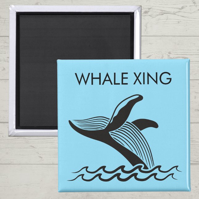 Alaska Cruise Door Decor | Whale Crossing Magnet (Whale Crossing - cruise door magnet)