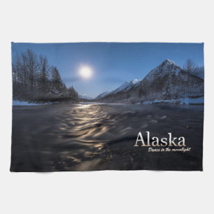 Alaska Dance In The Moonlight Tea Towel