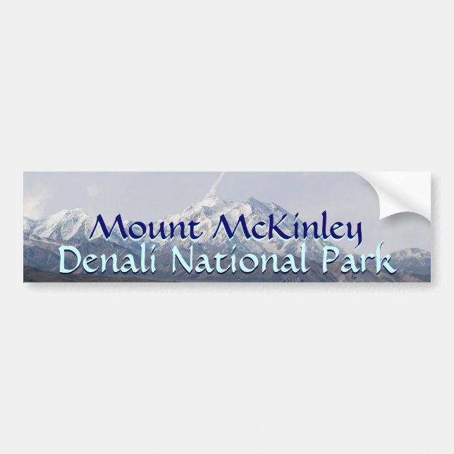 Alaska Denali National Park Mount McKinley Bumper Sticker (Front)