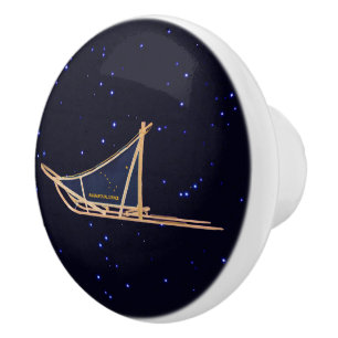 Alaska Dog Sled Mail Ceramic Knob