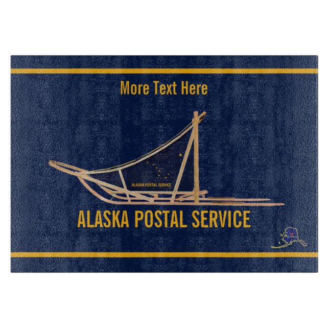 Alaska Dog Sled Postal Carrier Cutting Board (Front)