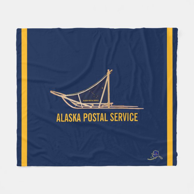 Alaska Dog Sled Postal Carrier Fleece Blanket (Front (Horizontal))