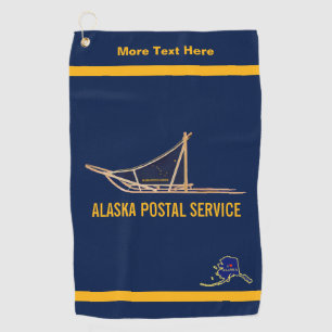 Alaska Dog Sled Postal Carrier Golf Towel