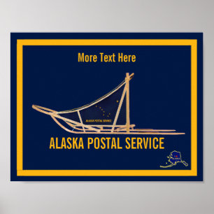 Alaska Dog Sled Postal Carrier Poster
