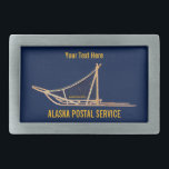 Alaska Dog Sled Postal Carrier Rectangular Belt Buckle<br><div class="desc">Interested in working for the Alaska Postal Service? From sorting and delivering mail to corporate positions, there are many different jobs available at the APS. And sometimes Santa Claus needs a bit of help to deliver Christmas presents in remote communities. Features a dog sled, used by the postal service of...</div>