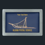 Alaska Dog Sled Postal Carrier Rectangular Belt Buckle<br><div class="desc">Interested in working for the Alaska Postal Service? From sorting and delivering mail to corporate positions, there are many different jobs available at the APS. And sometimes Santa Claus needs a bit of help to deliver Christmas presents in remote communities. Features a dog sled, used by the postal service of...</div>