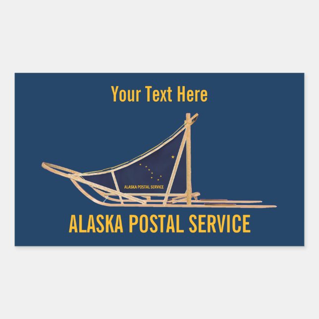 Alaska Dog Sled Postal Carrier Rectangular Sticker (Front)