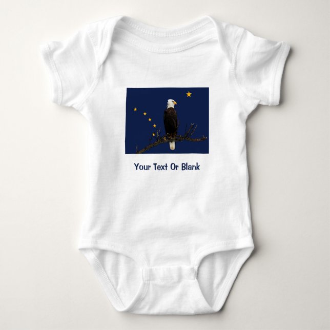 Alaska Eagle And Flag Baby Bodysuit (Front)