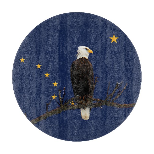 Alaska Eagle And Flag Cutting Board (Front)