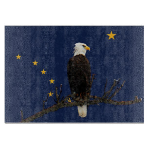 Alaska Eagle And Flag Cutting Board
