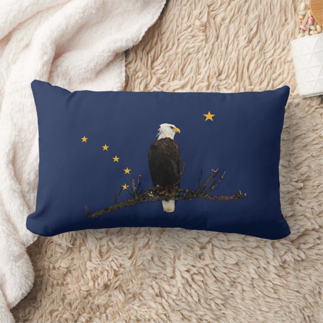 Alaska Eagle And Flag Lumbar Cushion (Blanket)