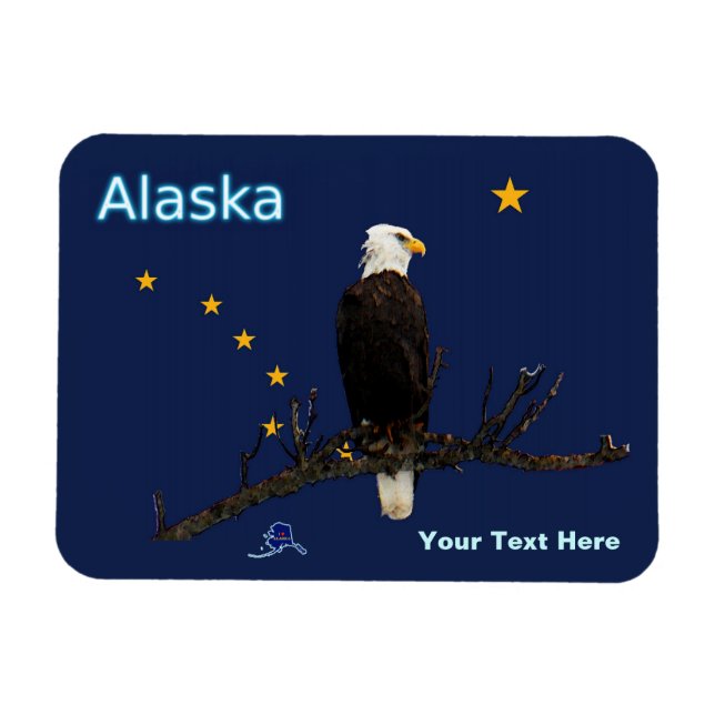Alaska Eagle And Flag Magnet (Horizontal)