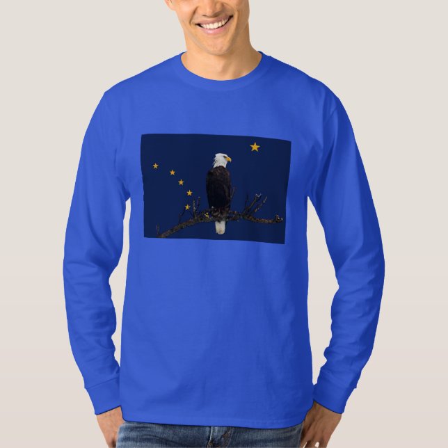 Alaska Eagle And Flag T-Shirt (Front)