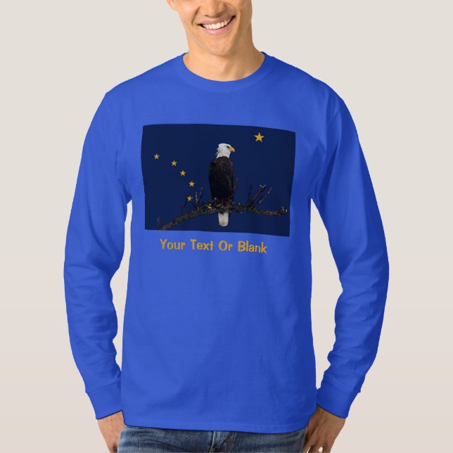 Alaska Eagle And Flag T-Shirt (Front)