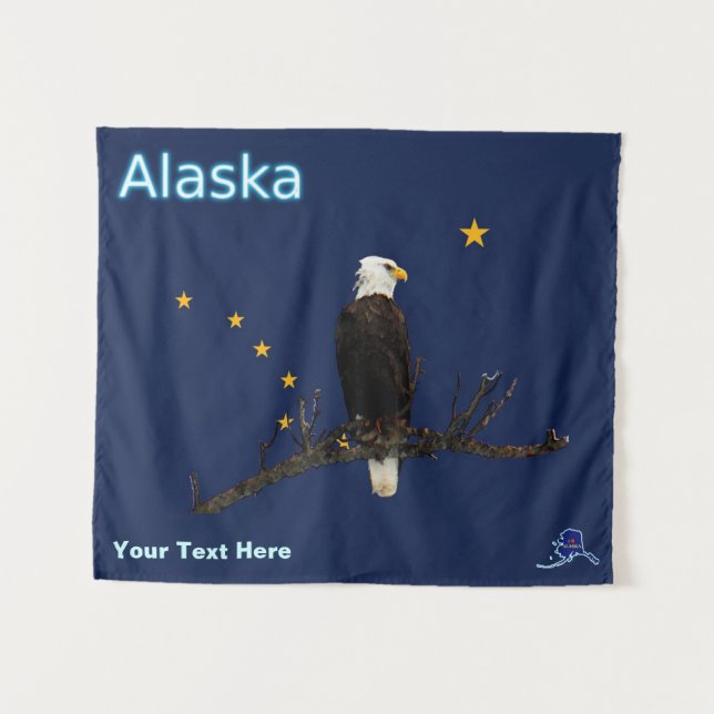 Alaska Eagle And Flag Tapestry (Front (Horizontal))