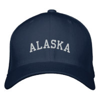 Alaska Embroidered Flexfit Wool Cap Navy Blue
