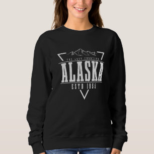 Alaska Est 1959 The Last Frontier Mountains Vintag Sweatshirt