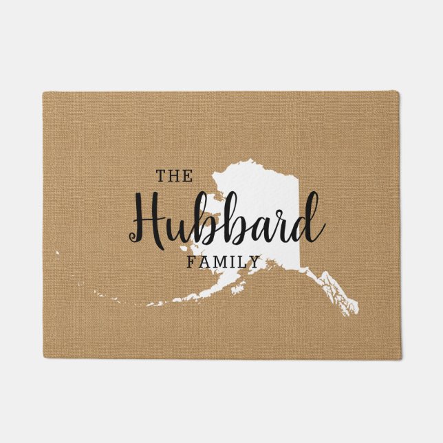 Alaska Family Monogram State Doormat (Front)