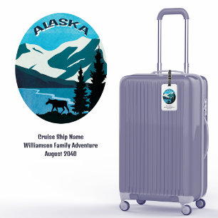 Alaska Family Vacation Cruise Monogram Luggage Tag
