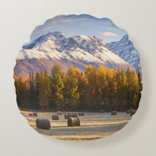 Alaska Farming Round Cushion