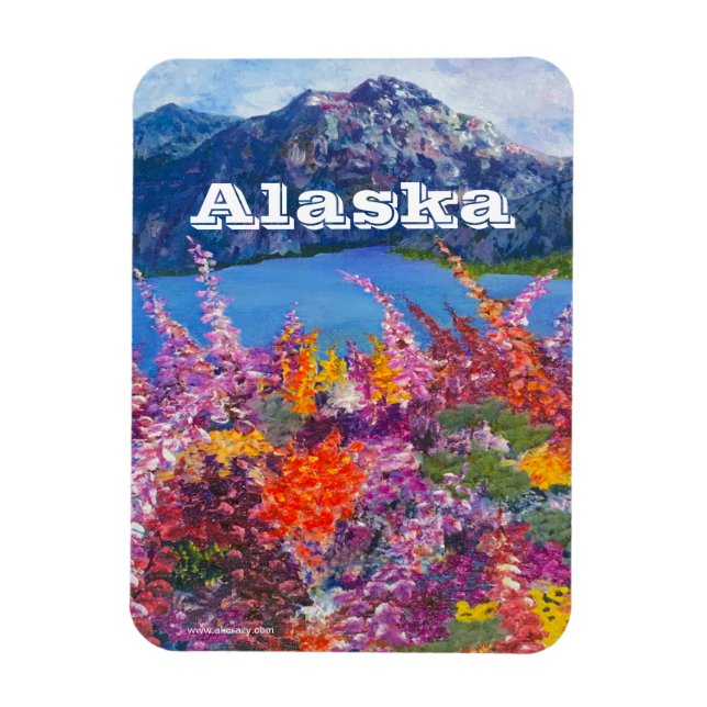 Alaska Fireweed Magnet (Vertical)