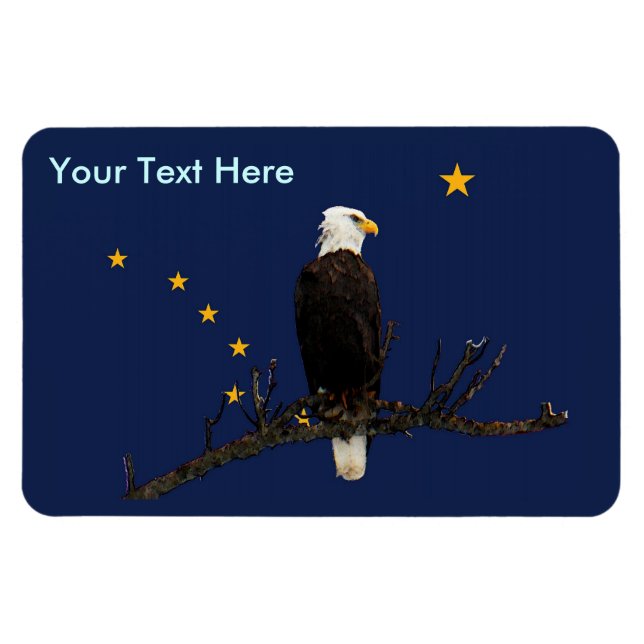 Alaska Flag And Eagle Magnet (Horizontal)
