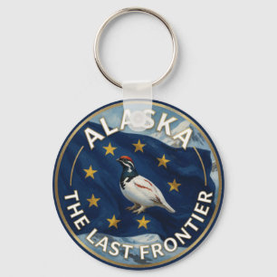 🏔️ Alaska Flag and Willow Ptarmigan Northern Heri Key Ring
