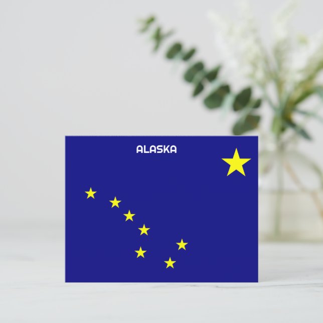 Alaska Flag Holiday Postcard (Standing Front)