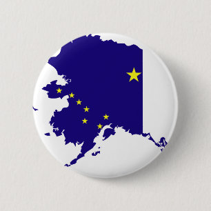 Alaska Flag Map 6 Cm Round Badge
