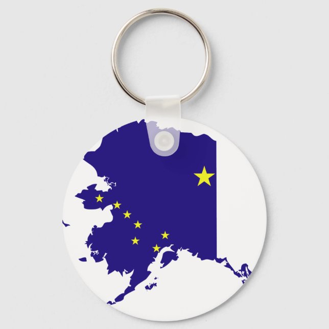 Alaska Flag Map Key Ring (Front)